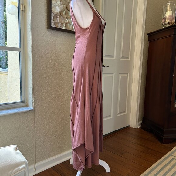 Free People Linene Blend Corrine Antique Oak Midi Dress - Picture 5 of 7